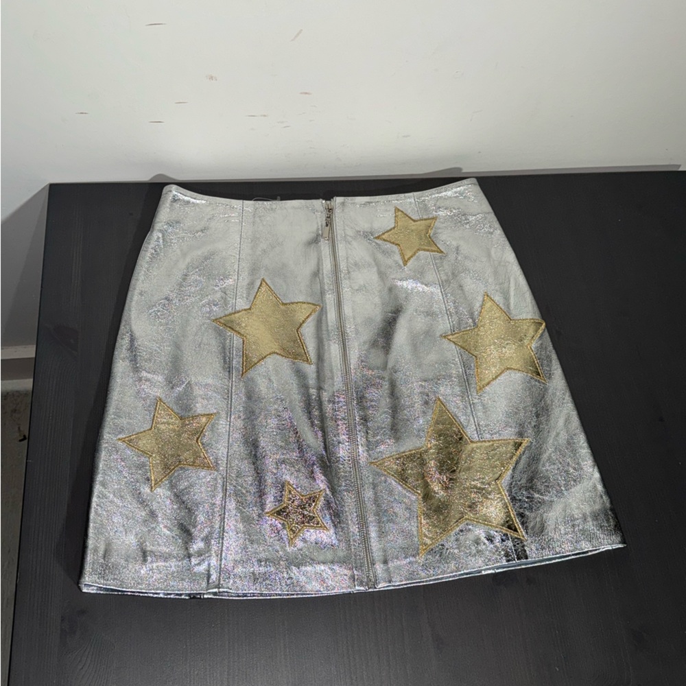 Silver and Gold Star Mini Skirt - Picture 4 of 10